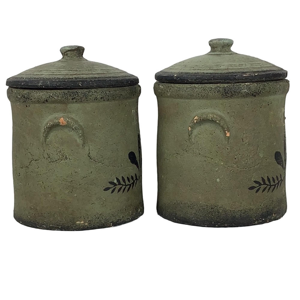 Set of 2 Vintage Crocks with Lids - Picture 2 of 7